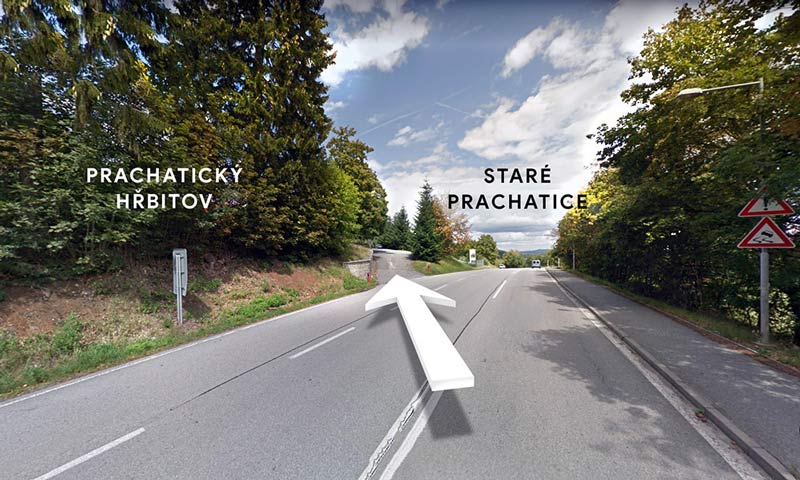 Příjezdová cesta ke kamenictví u prachatického hřbitova